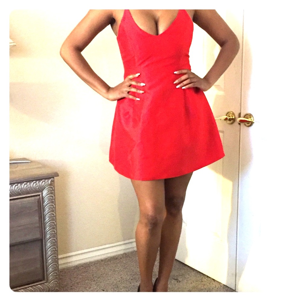 Red party dress